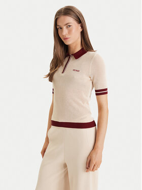 Guess Guess Tricou polo V6GR04 Z0725 Bej Regular Fit