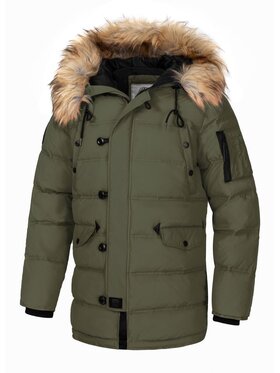 PITBULL PITBULL Kurtka zimowa Kurtka zimowa parka męska z kapturem Kingston 3XL Zielony Regular Fit