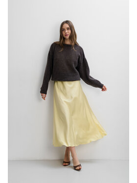 Fobya Fobya Sweter F2113 Brązowy Basic Fit