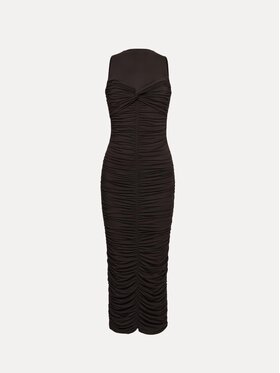 La Mania La Mania Sukienka dzianinowa HESSIE Brązowy Basic Fit