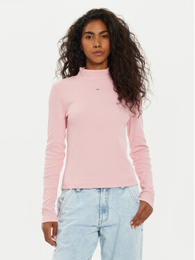 Tommy Jeans Tommy Jeans Μπλουζάκι Tjw Essential Mock Neck DW0DW19830 Ροζ Slim Fit