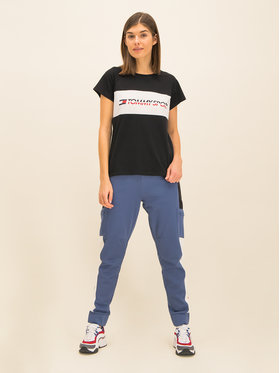 Tommy Sport Tommy Sport T-Shirt Blocked Tee Logo S10S100331 Μαύρο Regular Fit