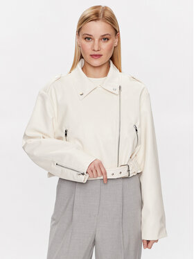 Gina Tricot Gina Tricot Geacă din imitație de piele Amalia 19206 Écru Regular Fit