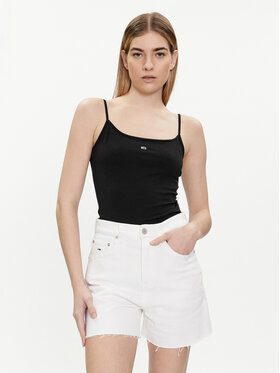 Tommy Jeans Tommy Jeans Top Essential DW0DW17381 Czarny Slim Fit