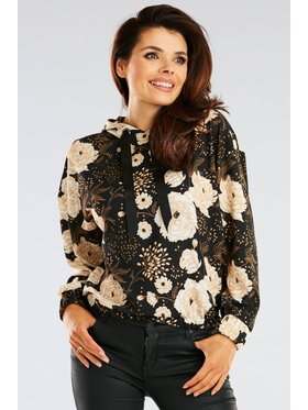 Awama Awama Bluzka A369 Brązowy Basic Fit