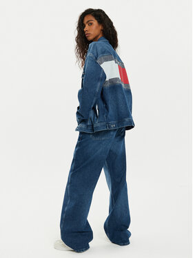 Tommy Jeans Traper Jakna Daisy DW0DW19745 Tamnoplava Oversize