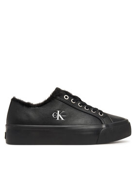 Calvin Klein Calvin Klein Sneakers Vulc Flatf Laceup Lth Fur HW0HW03235 Schwarz