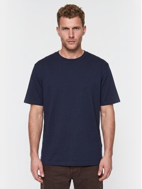 BASICLO BASICLO T-Shirt W-2031-2005 Granatowy Oversize
