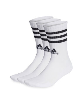 adidas adidas Skarpety wysokie unisex 3-Stripes Cushioned Crew Socks 3 Pairs HT3458 Biały