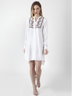 Perso Perso Sukienka codzienna RBE910012F Biały Regular Fit