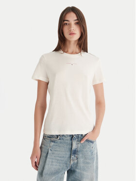 Tommy Jeans Tommy Jeans T-shirt Linear DW0DW21964 Écru Regular Fit