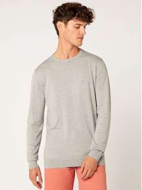 Wrangler Wrangler Sweter Crew Knit W8A0PDX37 112132357 Szary Regular Fit