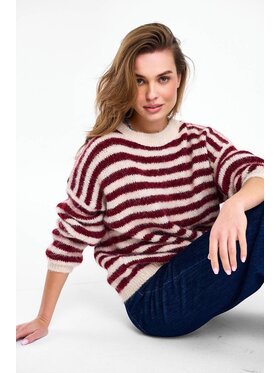 NAOKO NAOKO Sweter Frosted Wine Bordowy Regular Fit