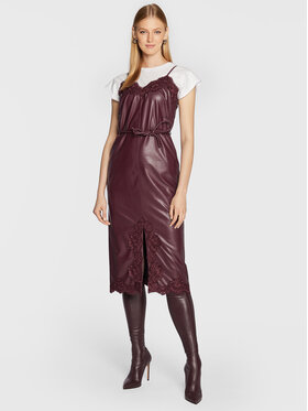 TWINSET TWINSET Pólóés hétköznapi ruha szett 222TP2080 Bordó Regular Fit