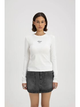 Misaga Misaga Sneakersy REBO LONG-SLEEVE WHITE S Biały Long Line Fit