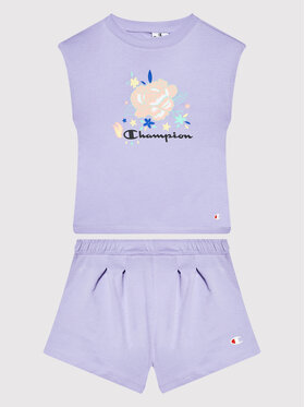 Champion Champion Комплект тишърт и спортни шорти 404397 Виолетов Custome Fit