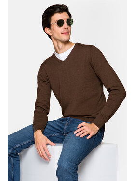 Lancerto Lancerto Sweter Valerio Brązowy Regular Fit