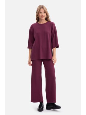BeWear BeWear Spodnie dzianinowe b300 Fioletowy Baggy Fit