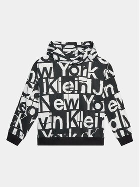 Calvin Klein Jeans Calvin Klein Jeans Mikina Grid IB0IB01942 Čierna Regular Fit
