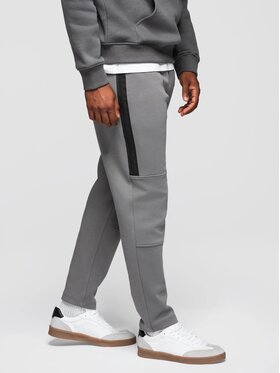 Ombre Ombre Spodnie dresowe OM-PASK-0281 Szary Regular Fit