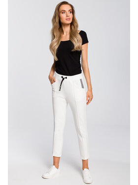 Made of Emotion Made of Emotion Pantaloni da donna M411 Bianco Custom Fit