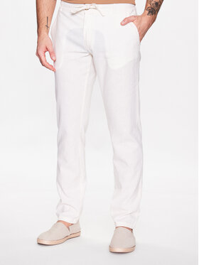 Lindbergh Lindbergh Spodnie materiałowe 30-008003 Biały Tapered Fit