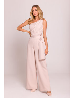 Made of Emotion Made of Emotion Jumpsuit M845 Beige Sexy Straight Fit