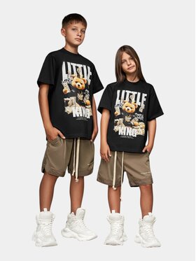 Nobrand Nobrand T-Shirt Tricou „Little King” - T36647 Czarny Basic Fit