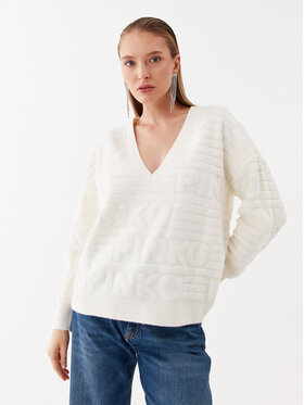 Pinko Pinko Sweater Barbone 101581 A117 Ekru Relaxed Fit