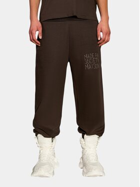 MADE BY SOCIETY MADE BY SOCIETY Spodnie materiałowe BURNT Pants - P17534 Brązowy Basic Fit