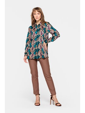 EMOI EMOI Koszula w beżowy wzór Turkusowy Feminine Fit