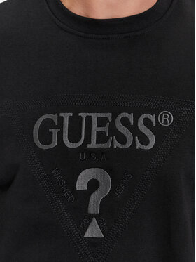 Guess Majica Dugih Rukava Stitched M4RQ15 KBK32 Crna Regular Fit