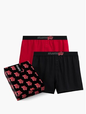 Atlantic Atlantic Bokserki Luźne Giftbox Czerwony