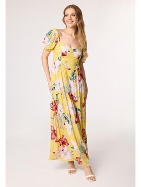 LAURELLA LAURELLA Sukienka letnia Laurella 4UL039310 Żółty Regular Fit