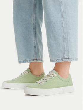 Tommy Hilfiger Tommy Hilfiger Sneakers Washed Canvas Platform Trainers FW0FW09172 Verde
