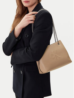 Calvin Klein Jeans Calvin Klein Jeans Ročna torba Sculpted Chain Shoulder Bag LV04K3163G Bež