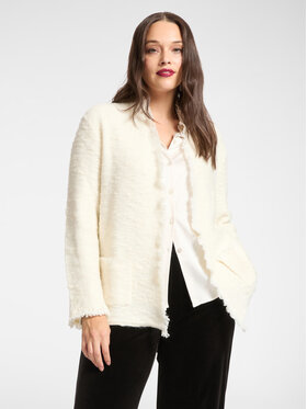 Elena Mirò Elena Mirò Kardigan M490Z000623N002 Biały Boxy Fit