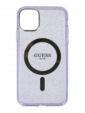 Guess Guess Etui na telefon Hardcase Glitter Gold Fioletowy