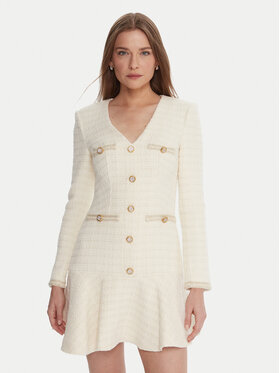 Marciano Guess Marciano Guess Коктейлна рокля 5BGK36 7394A Екрю Regular Fit