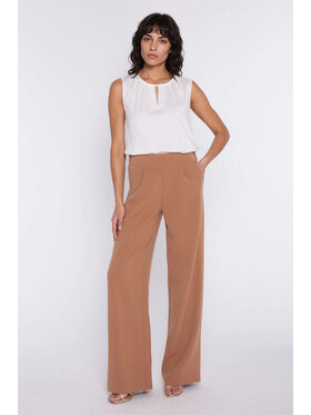 NIFE NIFE Kalhoty z materiálu SD139 Hnědá Modern Relaxed Fit