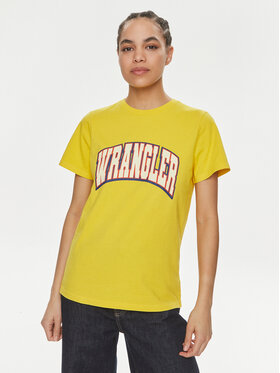 Wrangler Wrangler T-shirt Varsity 112350189 Žuta Regular Fit