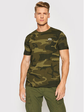 Alpha Industries Alpha Industries Marškinėliai Basic T Small Logo Camo 188505C Žalia Regular Fit
