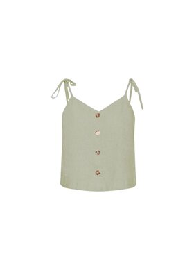 ICHI ICHI Top Top donna ih lino to Zielony Regular Fit