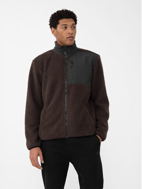 4F 4F Fleecejacke 4FAW23TFLEM116 Braun Regular Fit
