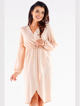 Awama Awama Vestito estivo A523 Beige Basic Fit