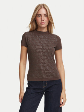 Guess Guess Тишърт W4BI26 J1314 Тъмнокафяв Regular Fit
