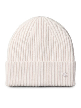 Calvin Klein Calvin Klein Kepurė Ck Metal Wool Beanie LV04D8032G Écru