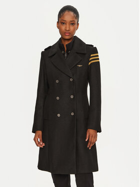 Aeronautica Militare Aeronautica Militare Παλτό μεταβατικό 242AB2965DCT3403 Μαύρο Regular Fit