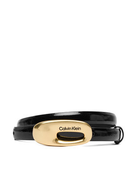 Calvin Klein Calvin Klein Cintura da donna Oval Buckle Shiny Strap 15Mm LV04F7064G Nero