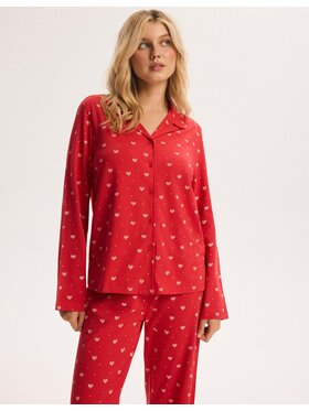 Esotiq Esotiq Piżama 45869 Czerwony Regular Fit